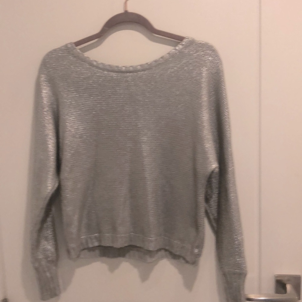 Shimmery silver BCBG sweater